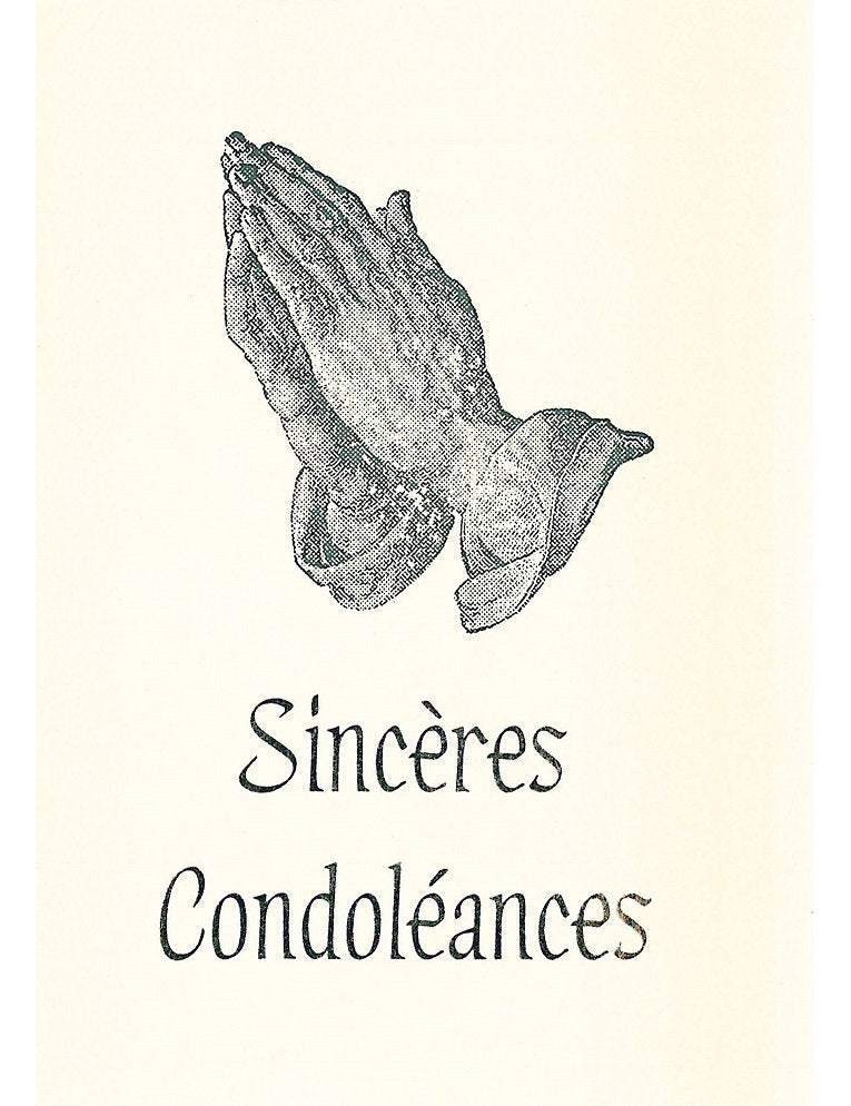 Doppelkarte. Sincères Condoléances
