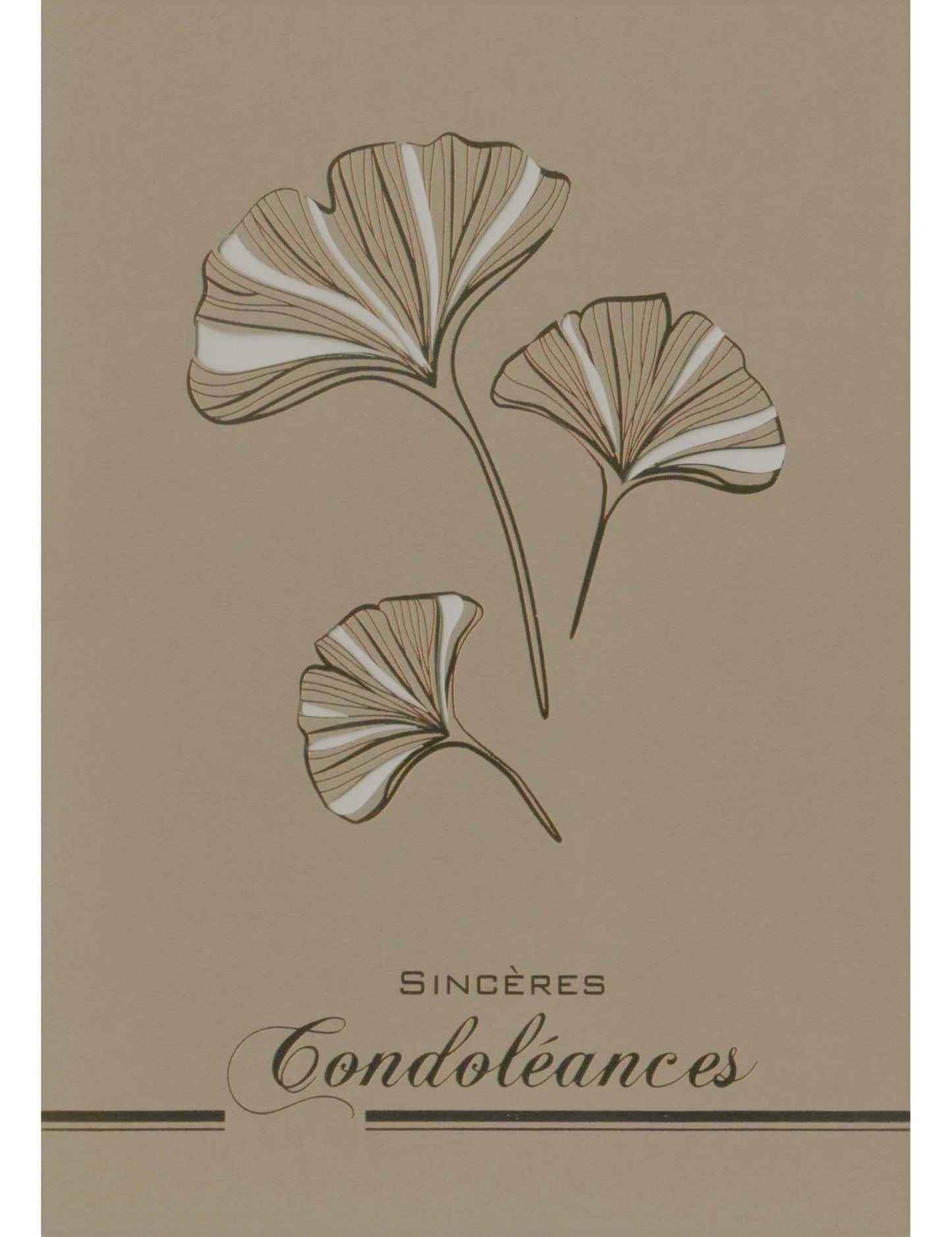 Doppelkarte. Sincères Condoléances