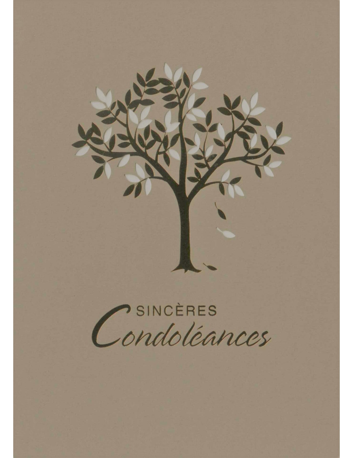 Carte double Sincères Condoléances