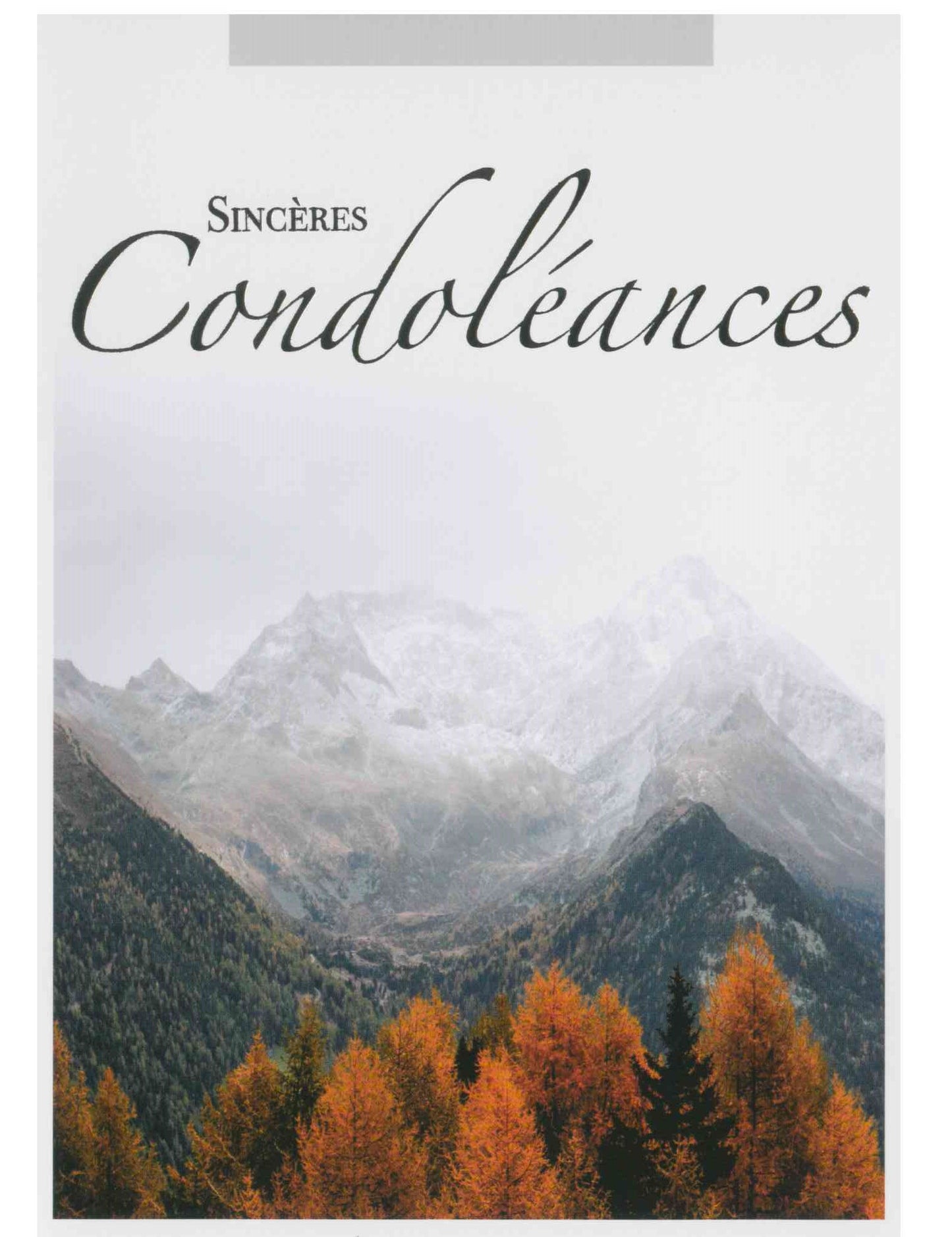 Doppelkarte. Sincères Condoléances