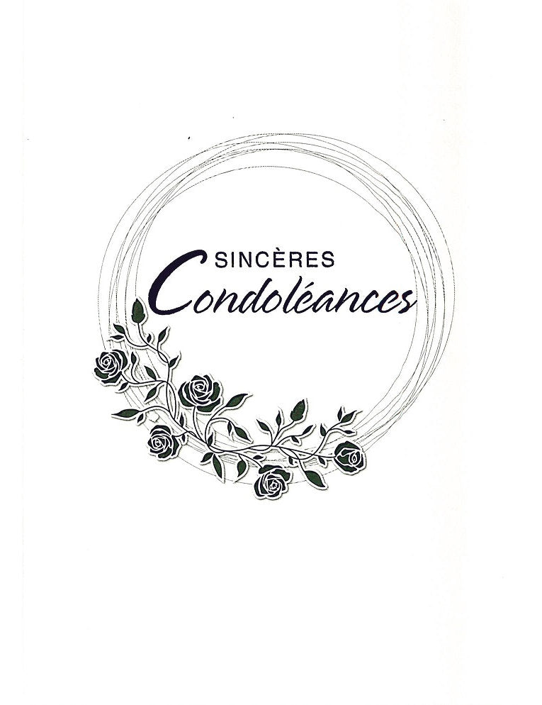Doppelkarte. Sincères Condoléances