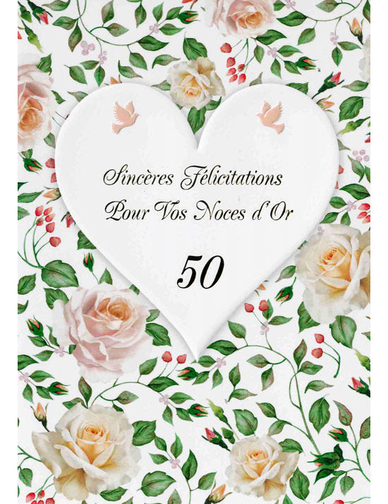 Doppelkarte. Mariage d'or