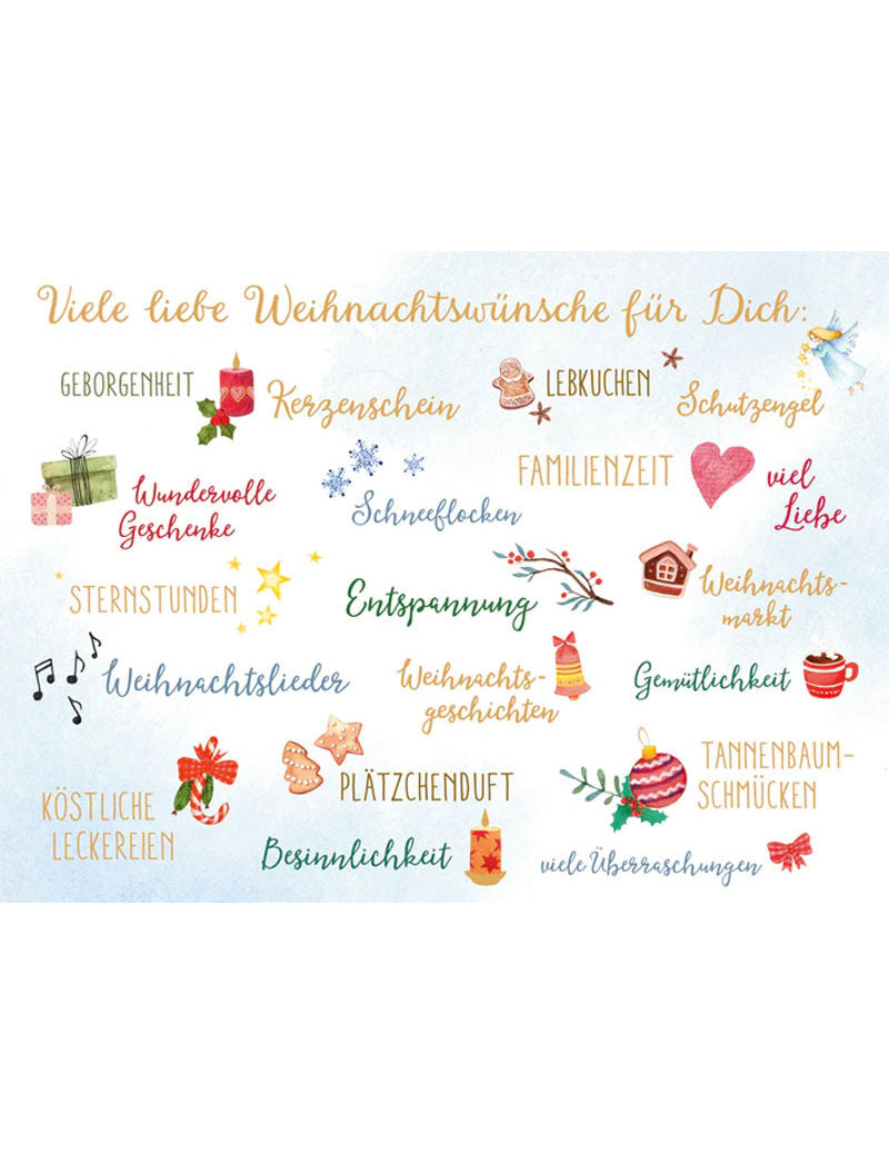 Postkarte. Green Karma X-MAS - Viele liebe Weihnachtswünsche