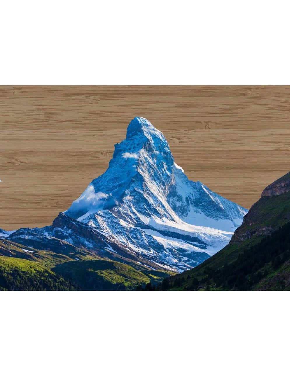 Postkarte. Bambus Swiss Colored - Matterhorn Schnee