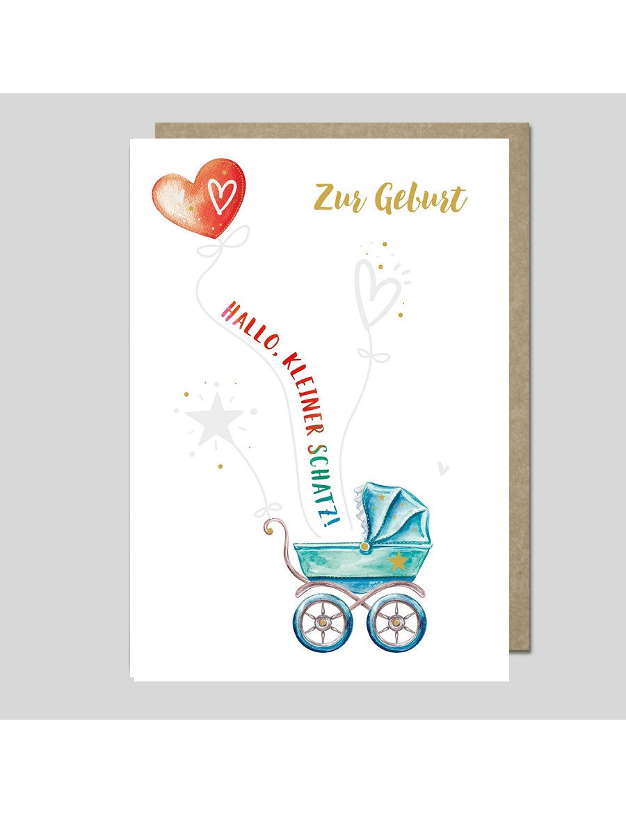 Doppelkarte. AQUARELLE / Zur Geburt