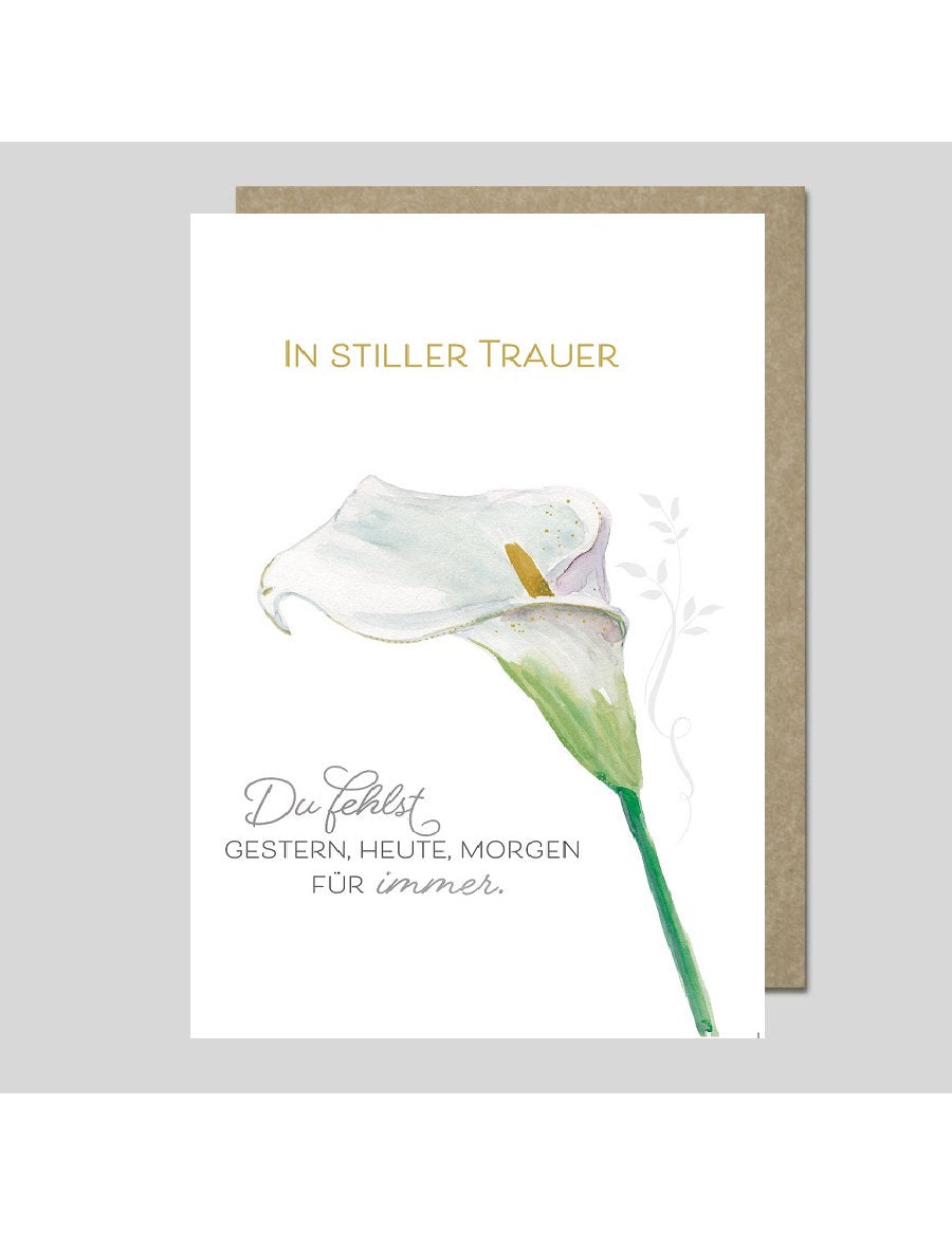 Doppelkarte. AQUARELLE / In stiller Trauer