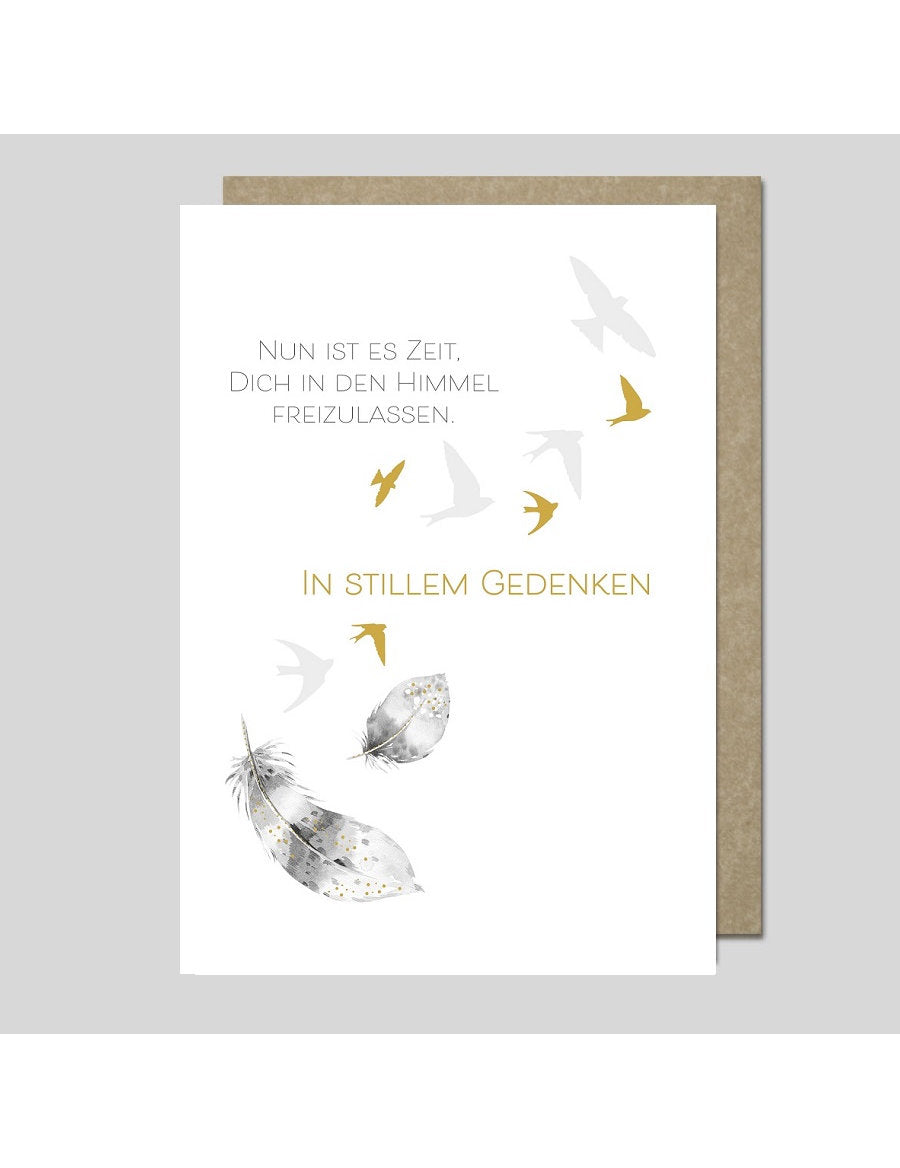 Doppelkarte. AQUARELLE / In stillem Gedenken