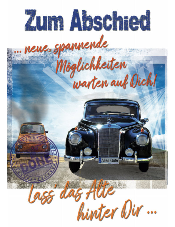 Doppelkarte / Abschied / hoch