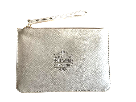 'Ich will' Clutch- und Kosmetiktasche