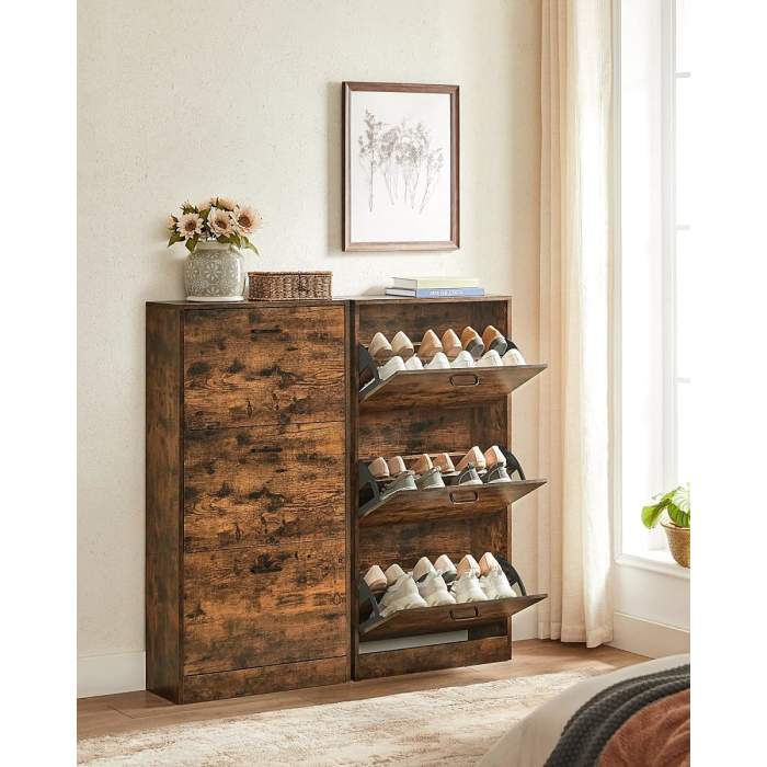 Songmics Schuhschrank 130 x 15 cm - vintagebraun