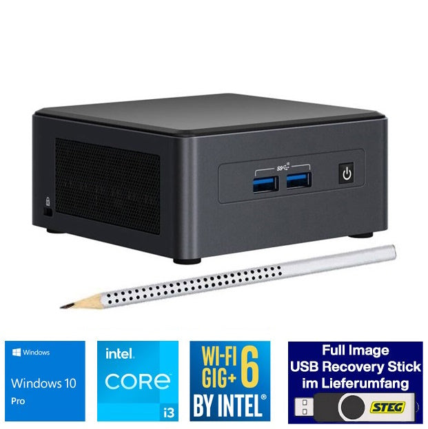 STEG PC NUC Tiger Lake 30 IV (CH, i3, 8GB, 512GB SSD, Intel UHD, W10P)