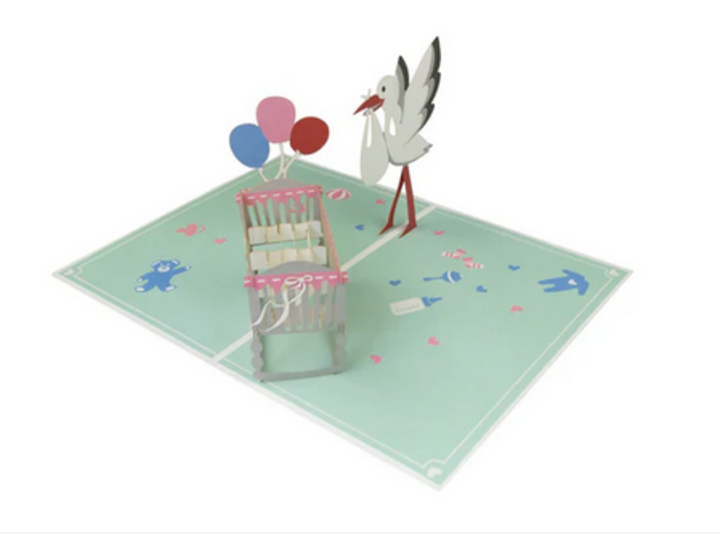 Pop-Up Karte "Alles Liebe zur Geburt" (B6)