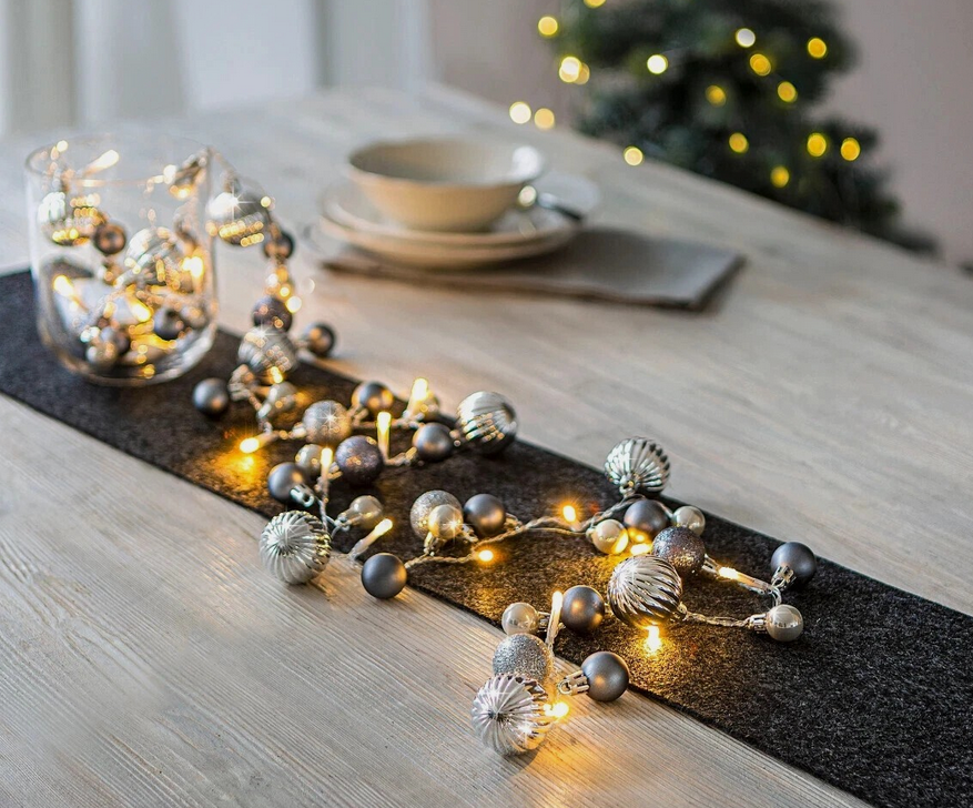 LED-Lichterkette "Weihnachten", silber