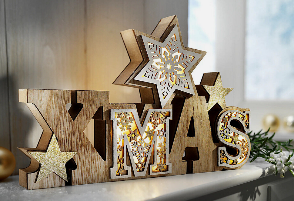 LED-Schriftzug Xmas "Snowflake"