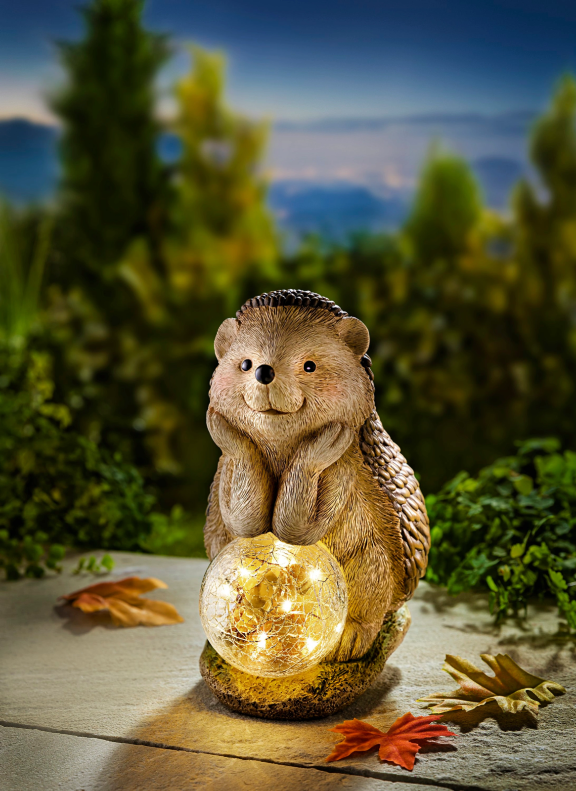 Dekofigur Igel "Franz" mit Leuchtkugel