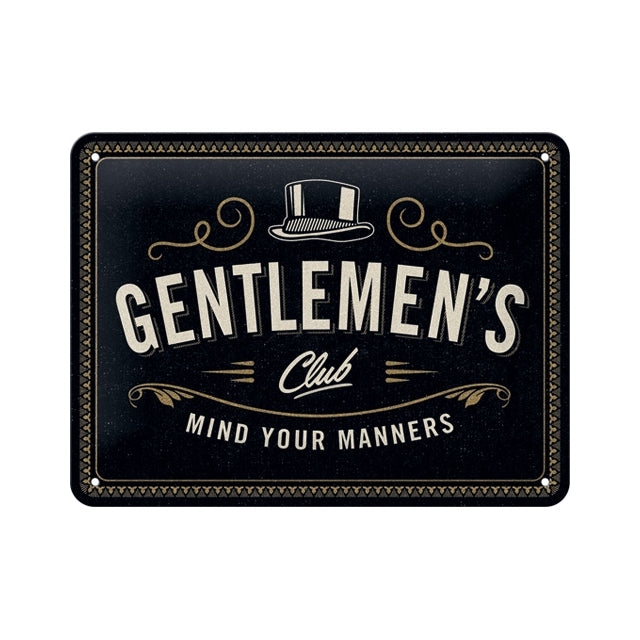 Blechschild 15x20. Gentlemen's Club