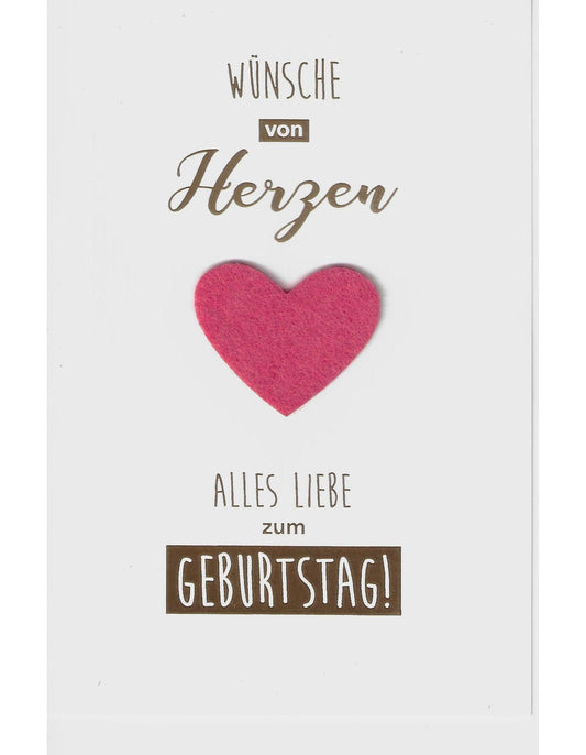 Glückwunschkarte "Wünsche von Herzen alles Liebe zum Geburtstag" B6