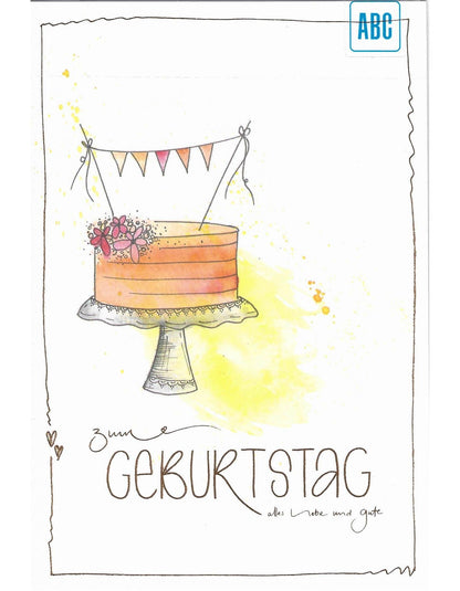 Glückwunschkarte "Zum Geburtstag alles liebe und gute" B6