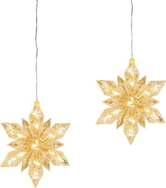 LED-Hängedeko "Eiskristall" 2er-Set