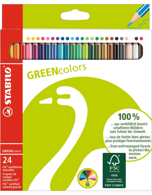 STABILO GREENcolors Buntstift (Mehrfarbig, 24 x)