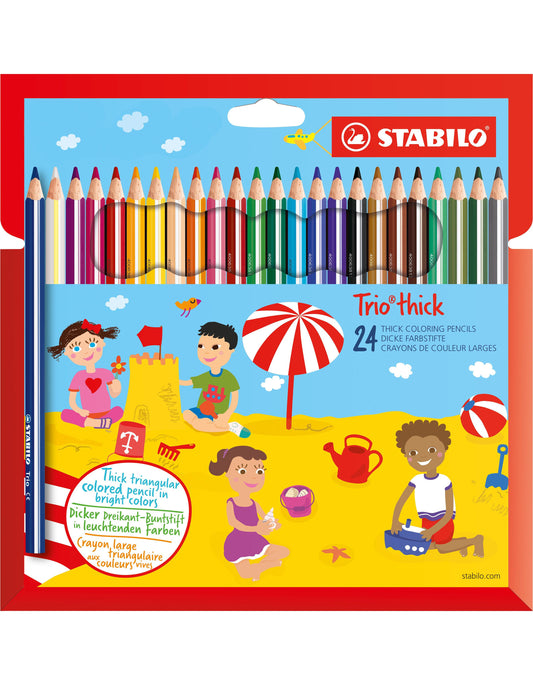 STABILO Trio dick Dreikant-Buntstift (Mehrfarbig, 24 x)