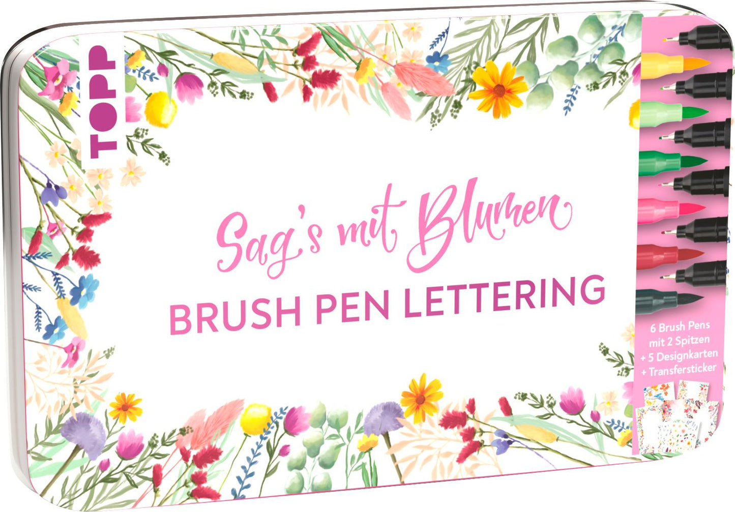 Topp Handlettering Designdose Brush Pens Sag's mit Blumen (Multi, 13 x)