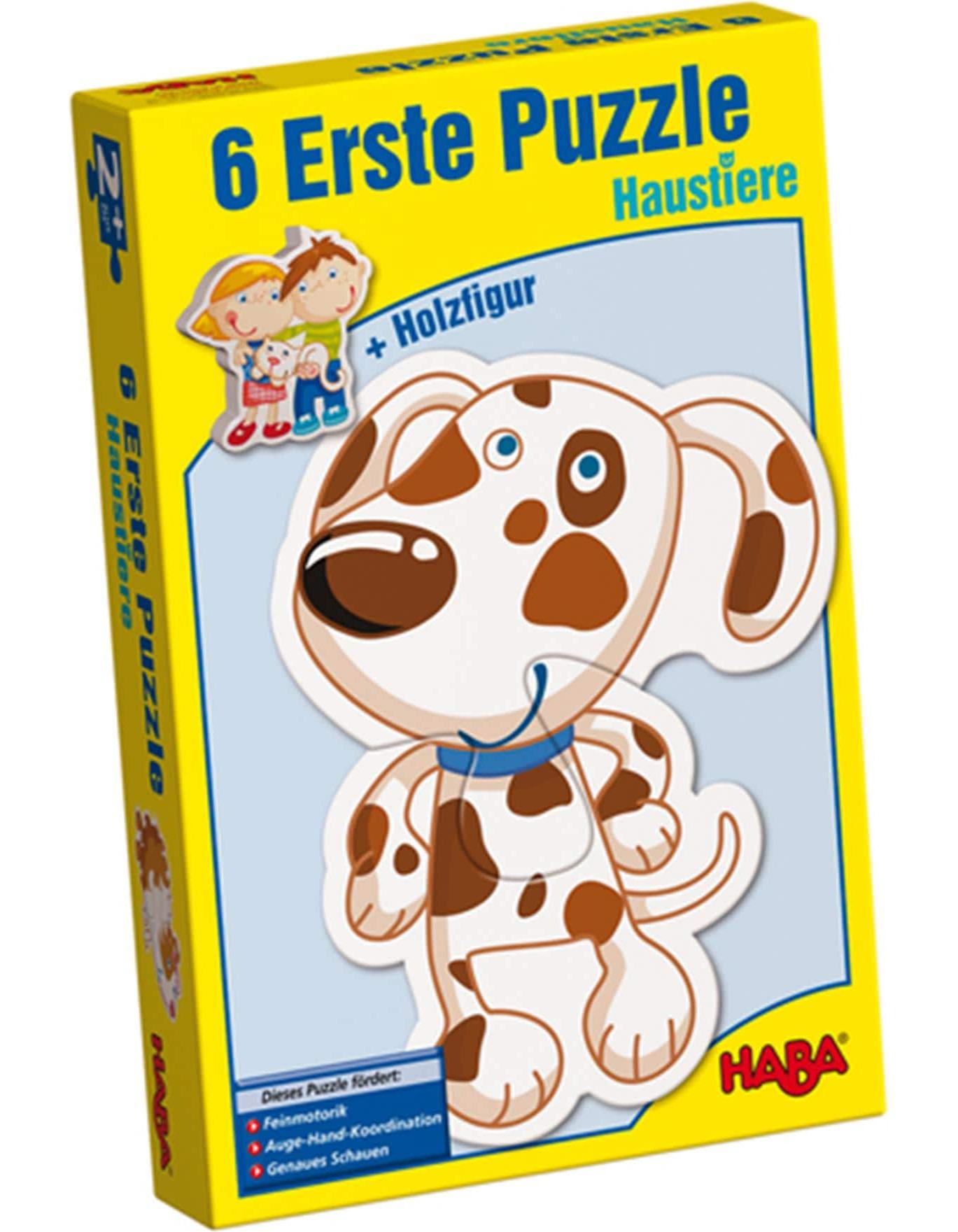 HABA 3902 6 Erste Puzzles "Haustiere" + Holzfigur