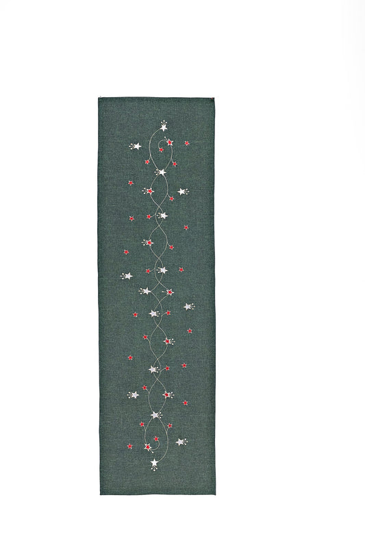 Tischläufer "Sternenzauber" dunkelgrün, 40x140cm