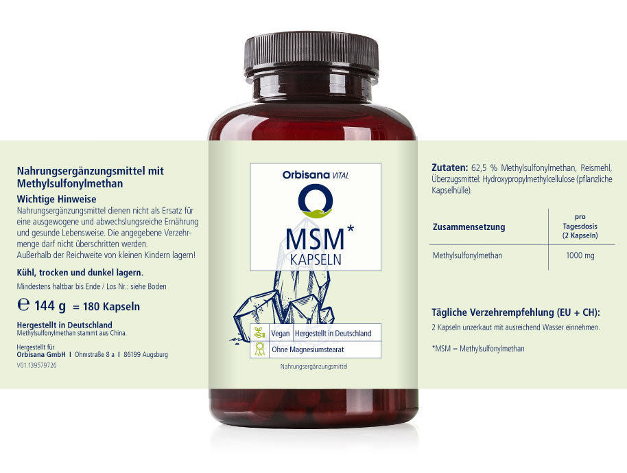 MSM Kapseln von Orbisana VITAL (180 Stk.)