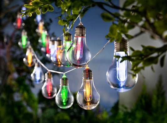 Solar-Lichterkette "Bulbs Colori", 20er, bunt,  380 cm