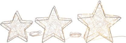 LED-Deko Sterne 3er-Set, 100 LEDs
