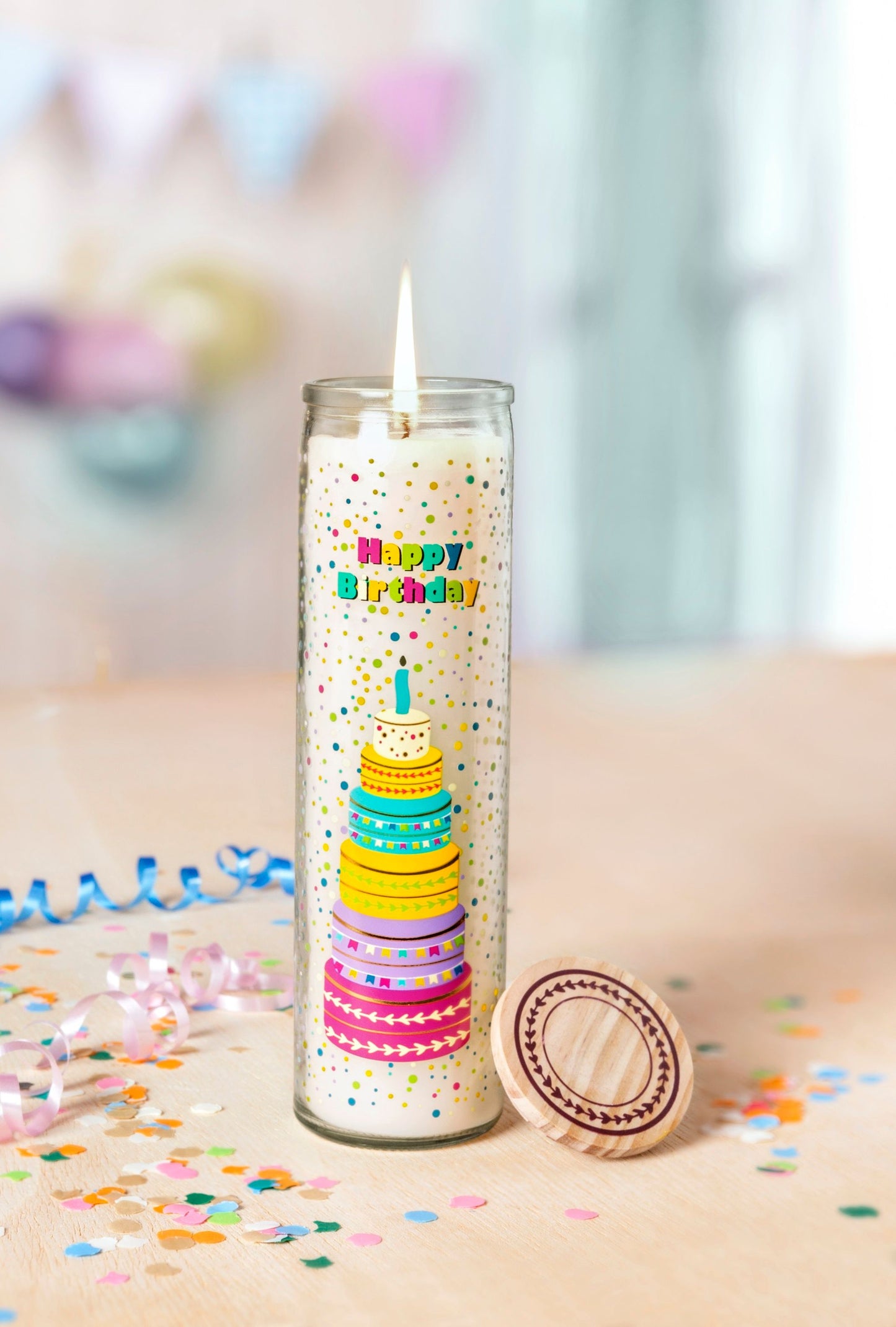 Geburtstagskerze im Glas "Happy Birthday"
