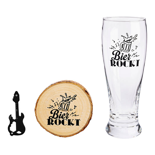 3-teiliges Geschenkset "Bier rockt"