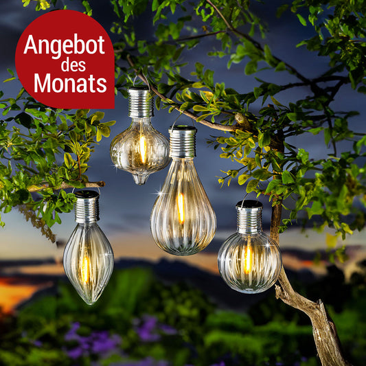 Solar-Hängedeko "Lampadina" 4er-Set
