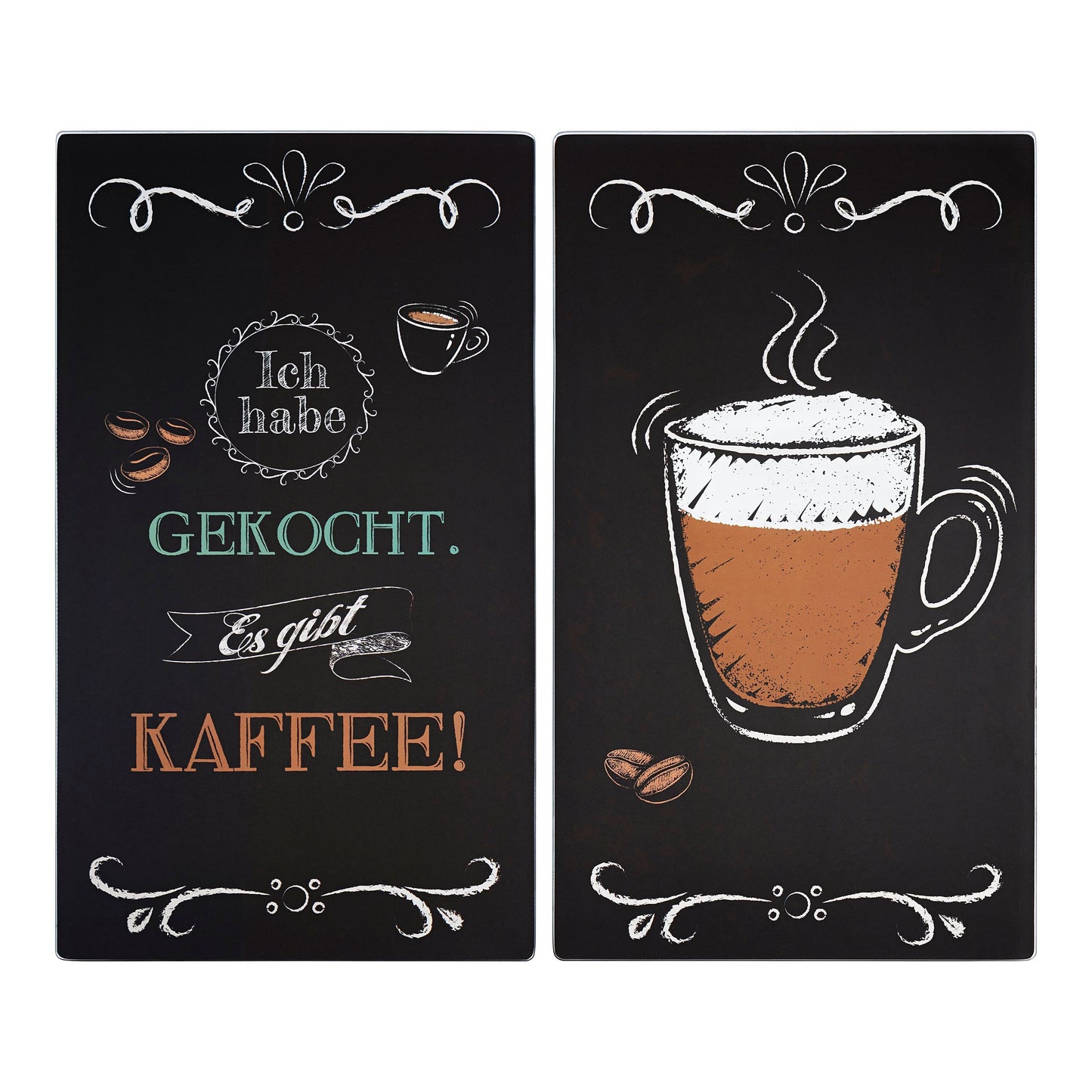 Herdabdeckplatten "Coffeetime" 2er-Set