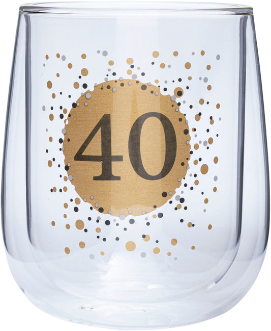 Doppelwandiges Glas (Typ: 40. Geburtstag)
