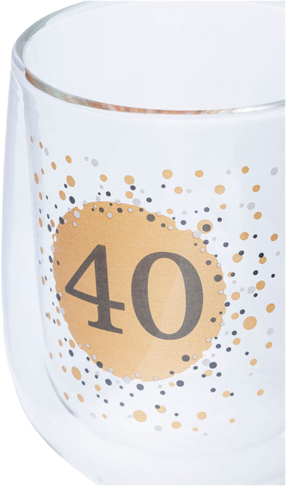 Doppelwandiges Glas (Typ: 40. Geburtstag)