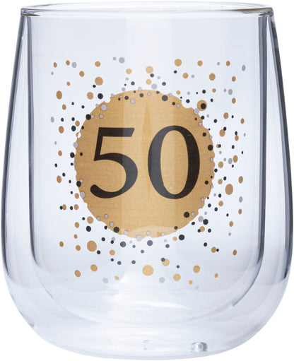 Doppelwandiges Glas (Typ: 50. Geburtstag)