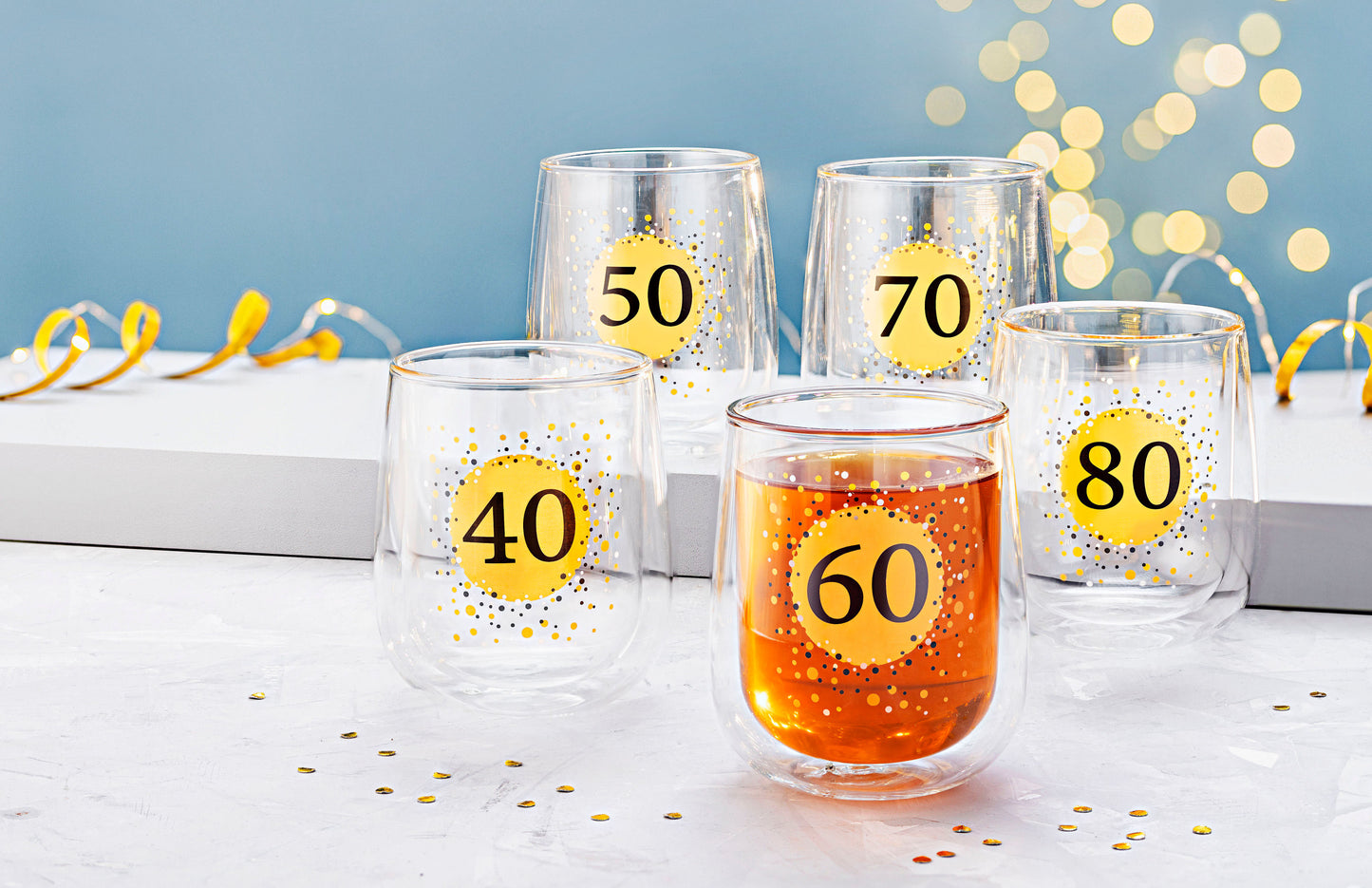 Doppelwandiges Glas (Typ: 50. Geburtstag)
