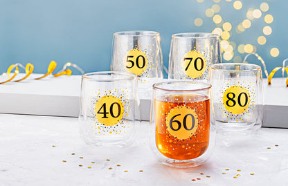 Doppelwandiges Glas (Typ: 50. Geburtstag)