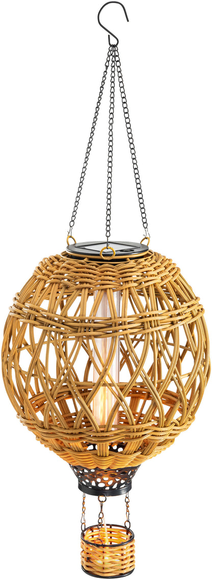 Solar-Hängedeko "Heissluftballon" Rattan