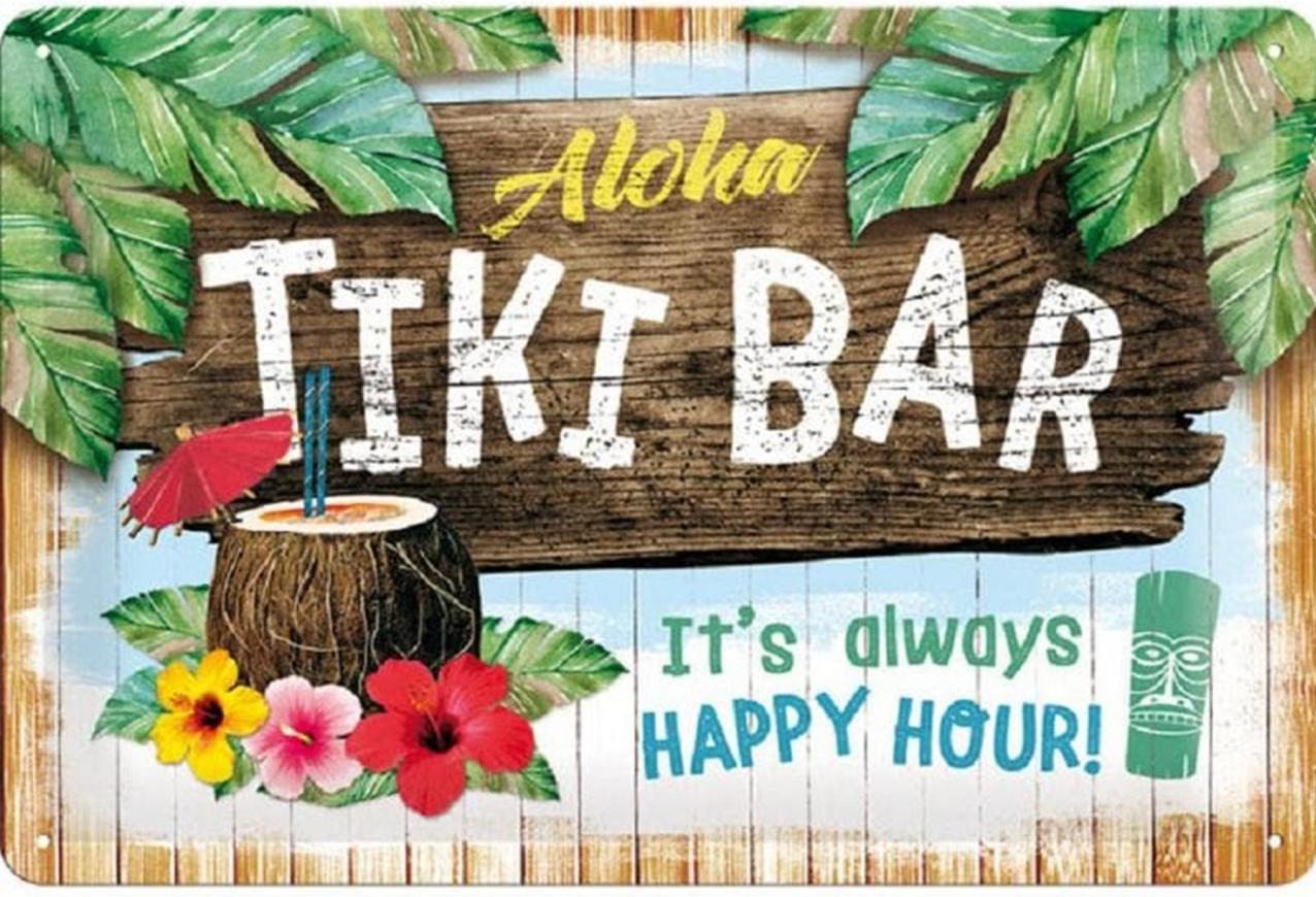 Nostalgic-Art Merchandising Schild Tiki Bar 20 x 30 cm, Metall (20 x 30 cm)