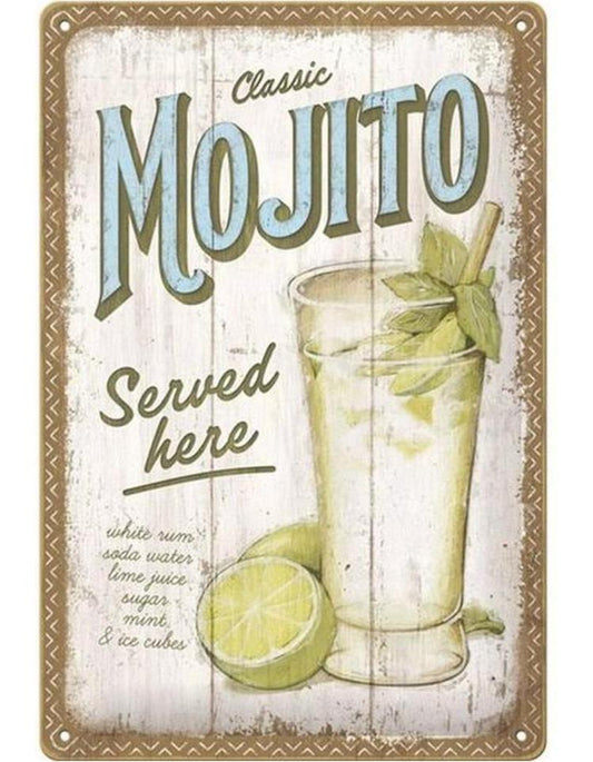Nostalgic-Art Merchandising Schild Mojito 20 x 30 cm, Metall (20 x 30 cm)