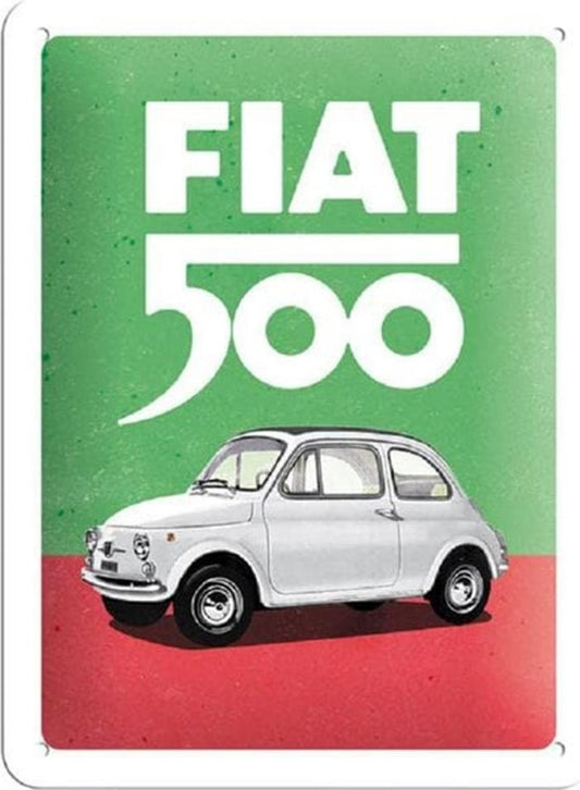 Nostalgic-Art Merchandising Schild Fiat 500 15 x 20 cm, Metall (15 x 20 cm)