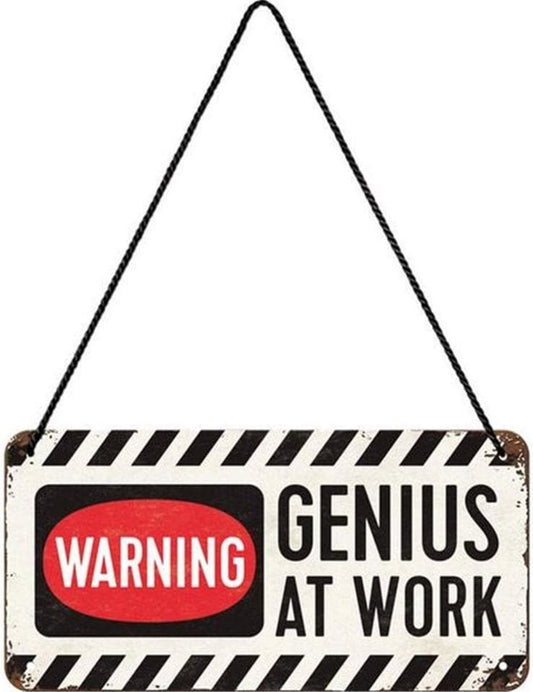 Nostalgic-Art Merchandising Schild Genius at Work 20 x 10 cm, Metall (1 x 10 x 20 cm)