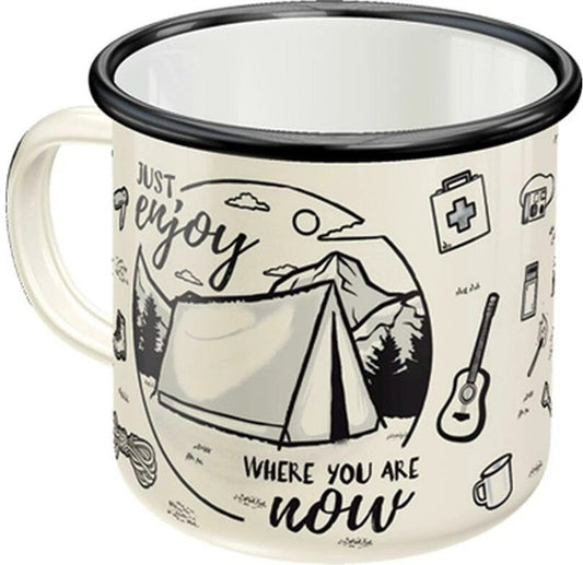 Nostalgic-Art Merchandising Nostalgic Art Universaltasse Enjoy 360 ml, 1 Stück, Schwarz/Weiss (360 ml, 1 x)