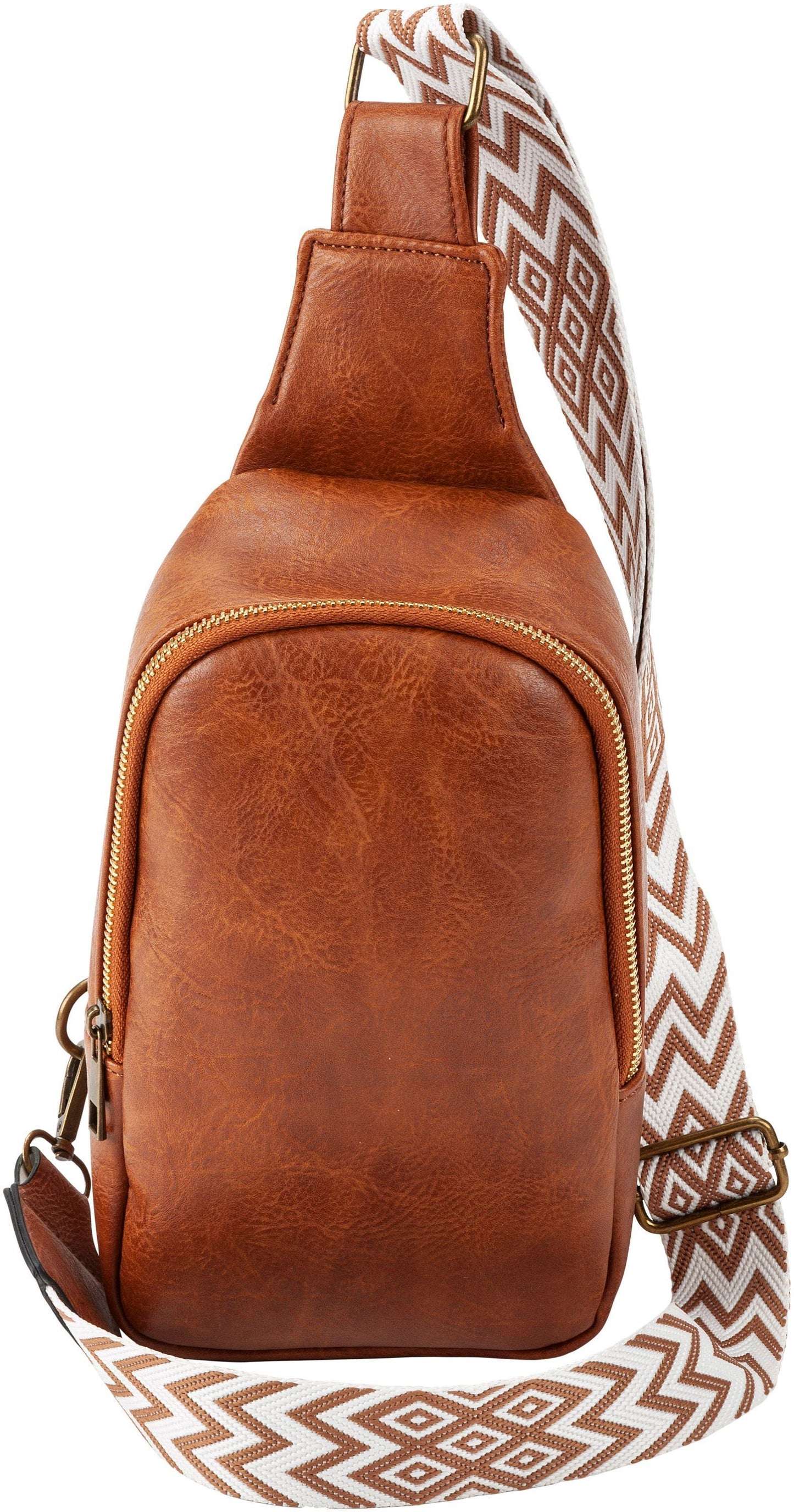 HJP Damen Sling Bag "Fina" (Farbe: cognac)