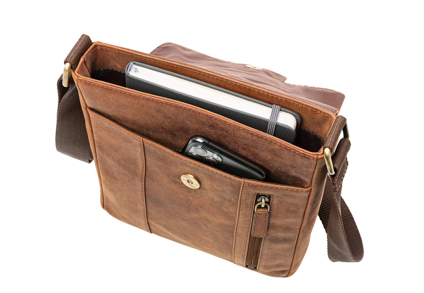 Watzmann Shoulderbag "Ryver" Leder (Farbe: anthrazit)