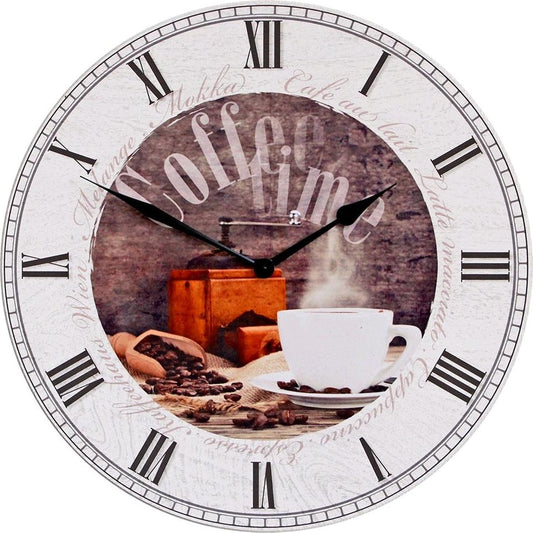 Wanduhr "Coffee Time" gross