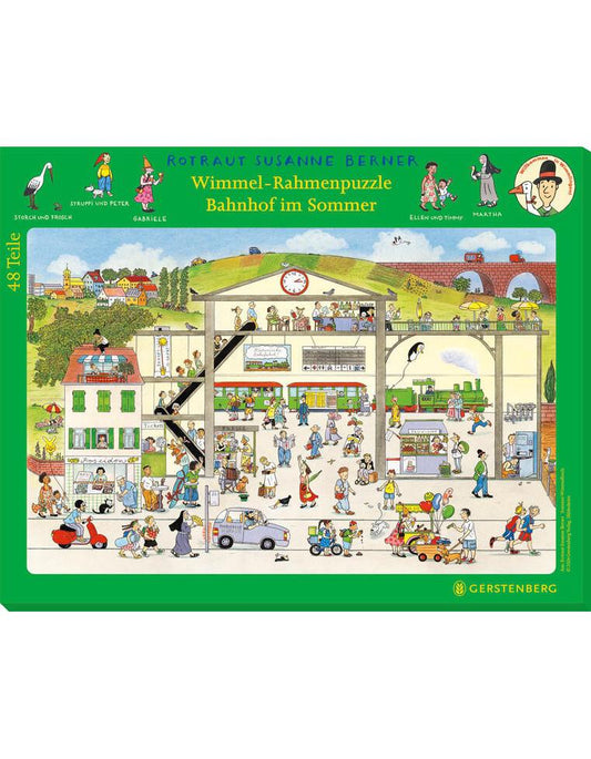 Gerstenberg Wimmel-Rahmenpuzzle Sommer Motiv Bahnhof (48 Teile)